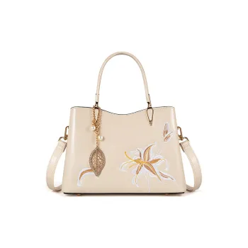 Vigno Synthetic Leather Handbag, One Shoulder, Crossbody Bag Regular Women's Ecru