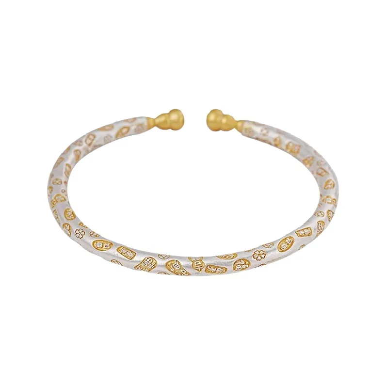 YINI Pure Silver 999.9 Bangles Women's-0