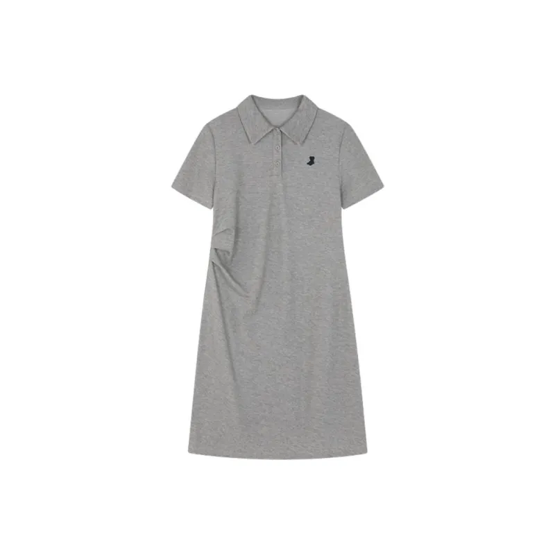 Mo Han Yi Mei Short Sleeved Dress Women's Gray-0