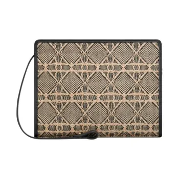 DIOR Calfskin Clutch Women's Beige & Black