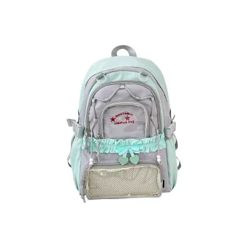 WICKBUEN Nylon Backpack Unisex Green, Blue, Yellow, Pink