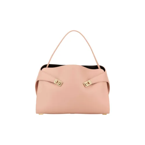 FERRAGAMO Hug Calfskin Shoulder Bag Tubas Women's Pink
