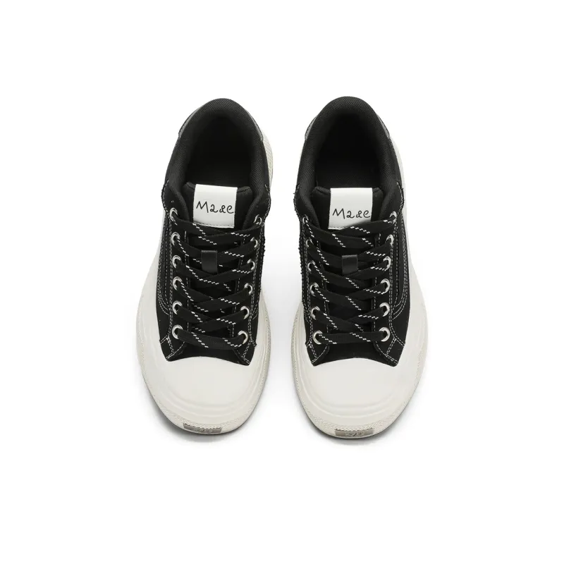 MOMGOG Slip Resistant Cushioning And Breathable Low Top Skateboard Shoes Unisex Black-2
