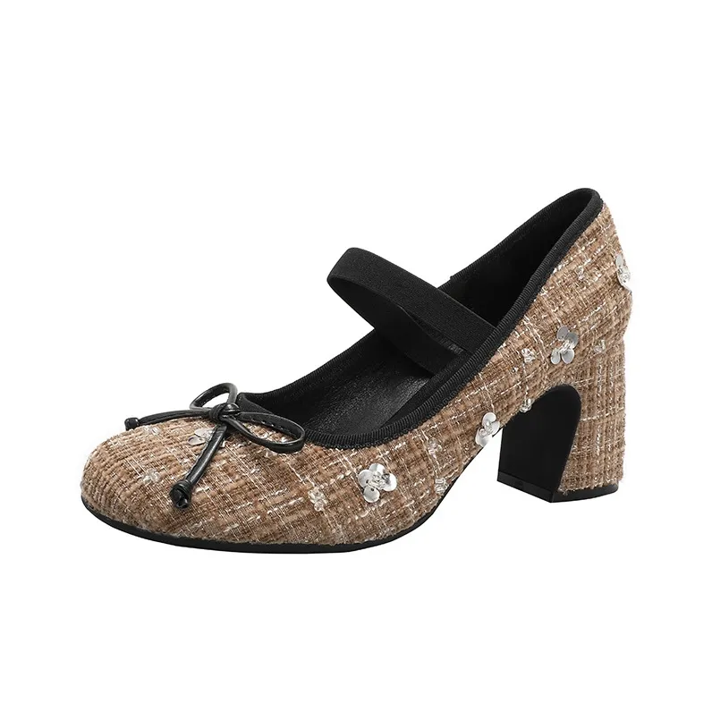 TADSW Chunky Heel High Heels 7cm Women's-3
