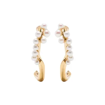 BEATRIZ PALACIOS Pearled Wave Earrings