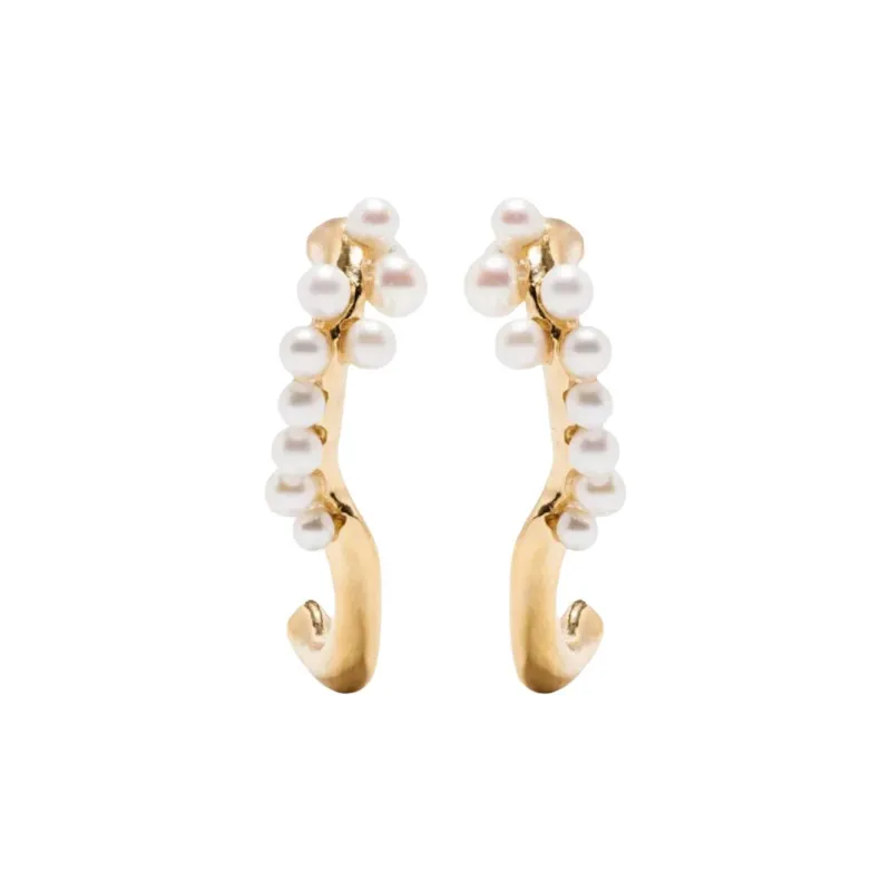 BEATRIZ PALACIOS Pearled Wave Earrings-0