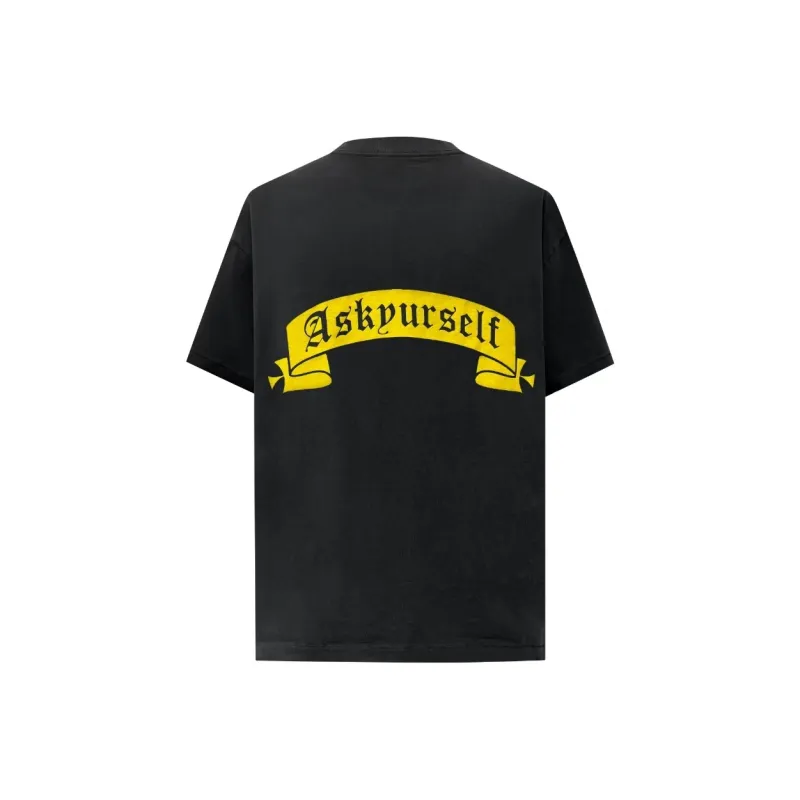 Askyurself T Shirt Unisex Washed Black-0