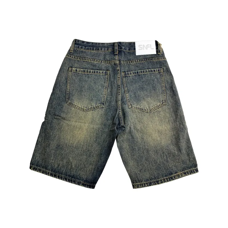 SNOW FLYING Denim Shorts Unisex-1