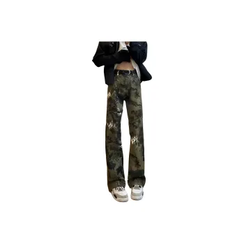 BLANC & ECLARE Jeans Unisex Green Camouflage