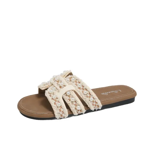 AJPAP Rubber Sole Woven Slip Resistant Odor Resistant Abrasion Resistant Slide Slippers Women's