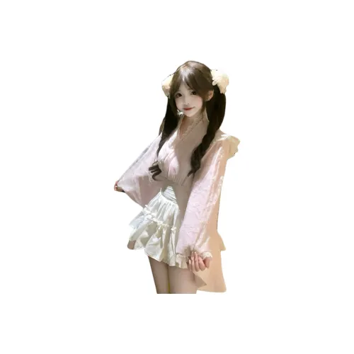 FLIM Two Piece Skirt Sets Women's Pink Set