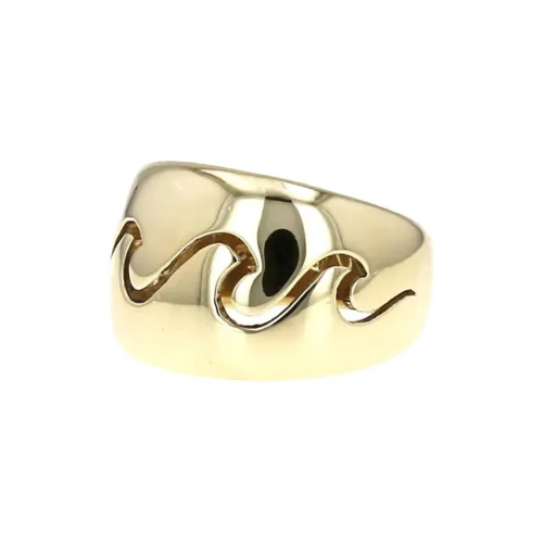 Van Cleef & Arpels Yellow Gold Wavy motif Domed Ring