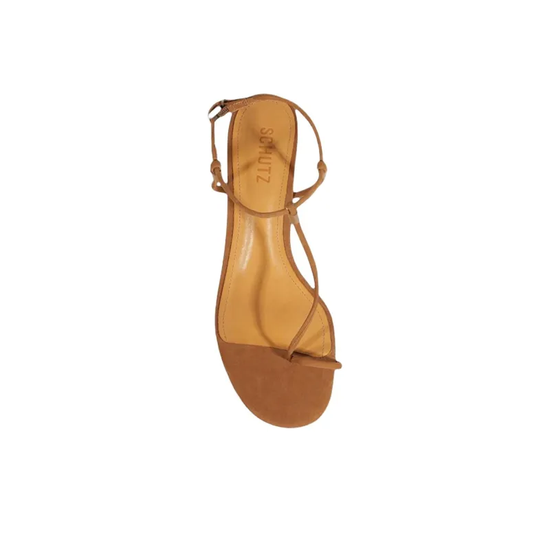 Schutz Elsha Kitten One Strap Sandals 5.5cm Women's Brown-4