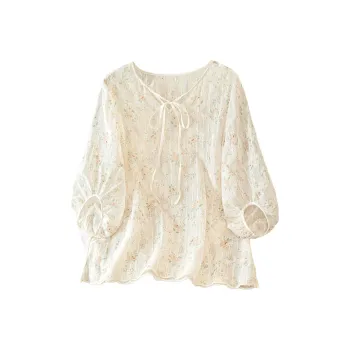 Cypress House Shirt Women's Light Orange Floral