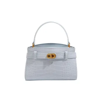 PAYOT Synthetic Leather Kelly Bag, Shoulder Bag, Crossbody Bag, Handbag Women's Sea Salt Blue/Cherry Blossom Pink