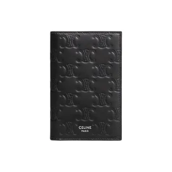 CELINE Cow Leather Card Holder Men's Black