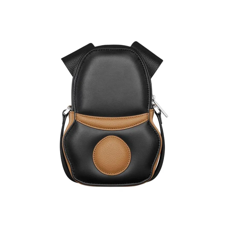 DIOR Bobby Cow Leather Shoulder Bag Mini Unisex Brown & Black-2