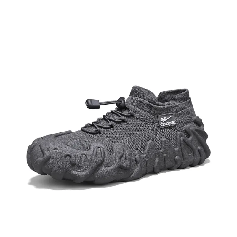 Binary Shoe Liner Cushioning, Lightweight, Breathable, Slip Resistant Low Top Chunky Sneakers Men's Gray-6