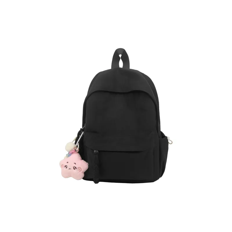 Yalu Nylon Backpack Unisex Black/Ecru/Green/Blue/Pink/Gray/Purple-22