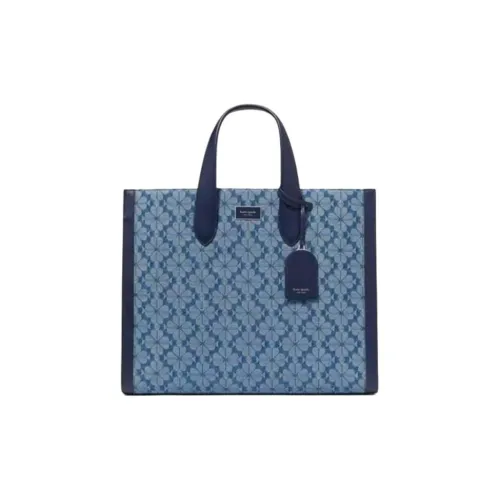 Kate Spade Denim Tote Bag Shopping Bag Shoulder Bag Crossbody Bag Handbag Large Size Women's Marine Multicolor