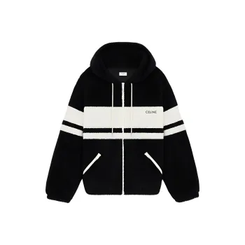 CELINE Hooded Jacket In Jersey Fleece