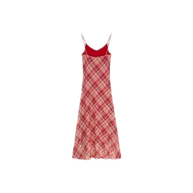 AURORA MUSE Slip Dresses Women's Red Plaid-1