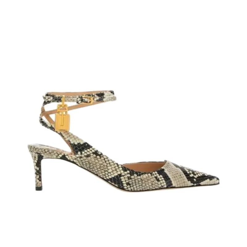 TF Python Slim Heel High Heels Women's Umber-1