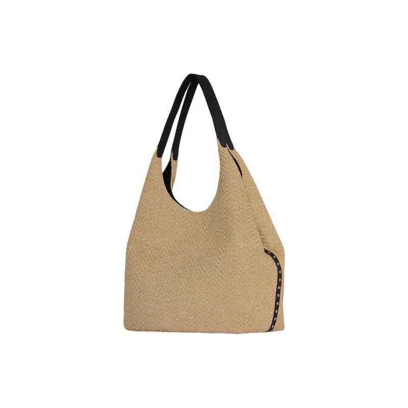 REBECCA MINKOFF Artificial Leather Shoulder Bag Women's Natural & Black-1