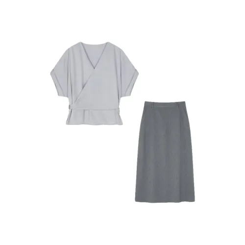 IHIMI Casual Suits Women's Blue Gray+Gray