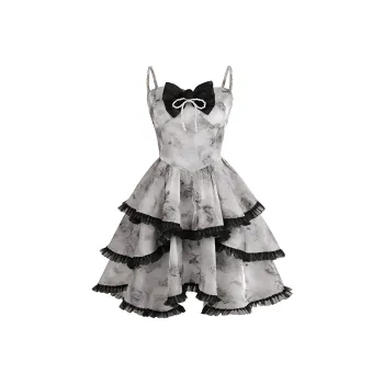 GUOZHEN Slip Dresses Women's Black