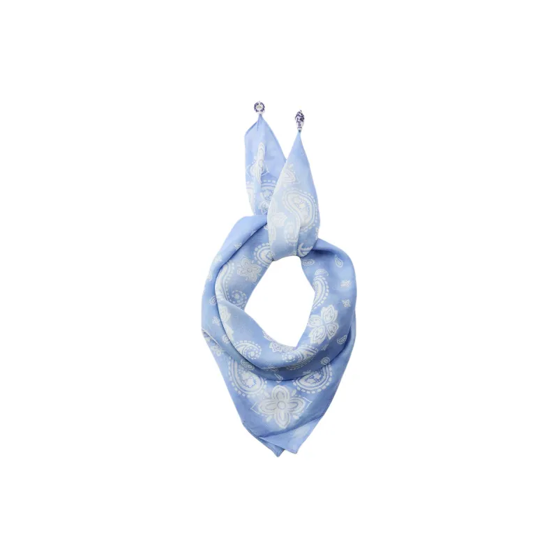 ZARA Modal Silk Scarves Women's Blue-1