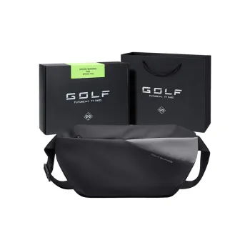 GOLF Fabric Sling Bag Men's Black & Gray/Ecru & Gray