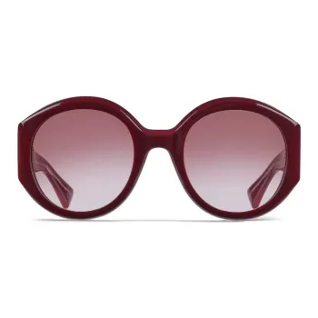 GUCCI Acetate Irregular Shape Sunglasses Women's Red