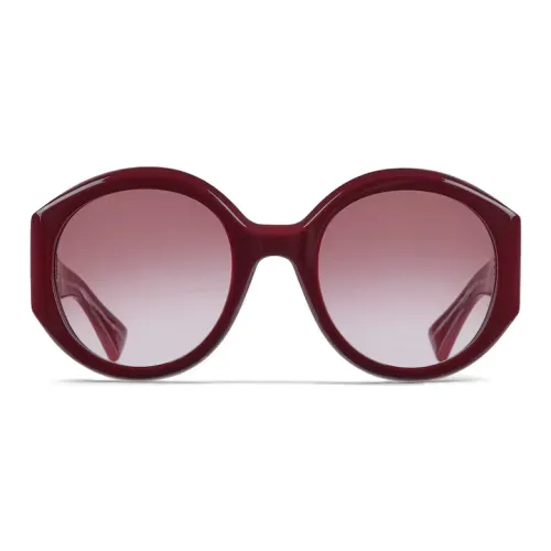 GUCCI Acetate Irregular Shape Sunglasses Women's Red