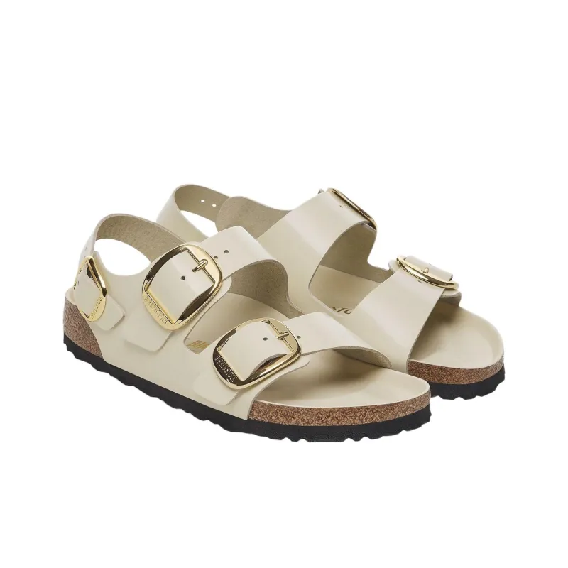 Birkenstock Milano Big Buckle Beach Sandals Women's Ecru Regular Loose Fit-2