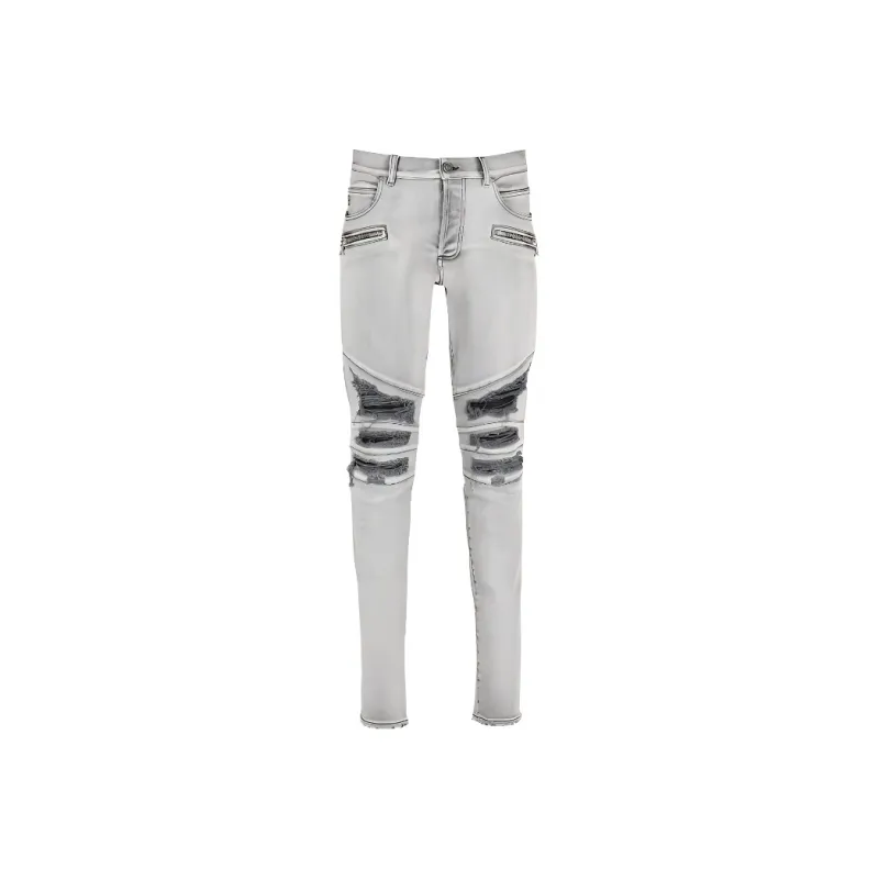 BALMAIN SS22 Jeans Men's Gray White-0