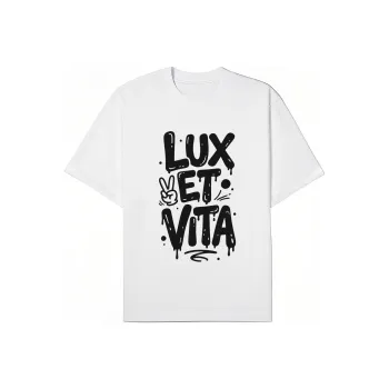 LUX ET VITA T Shirt Unisex White, Black, Yellow