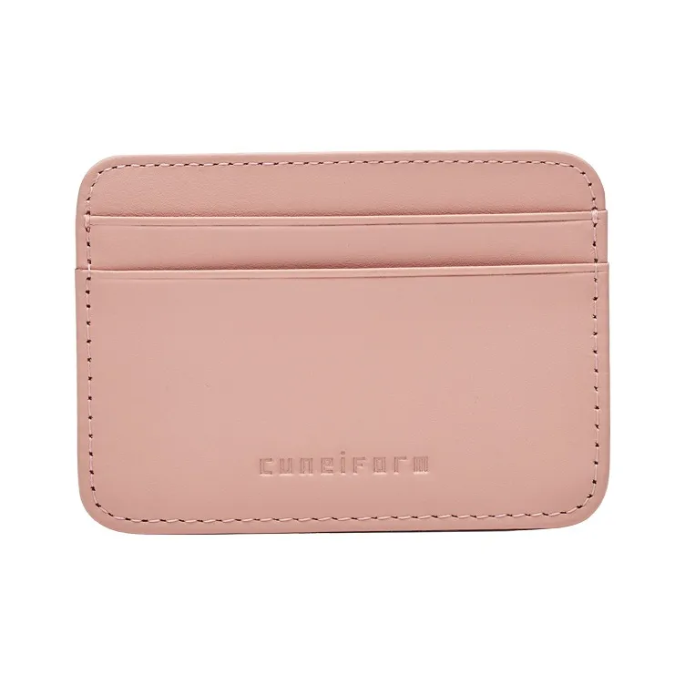 Cuneiform Cow Leather Card Holder Unisex Multicolor-5