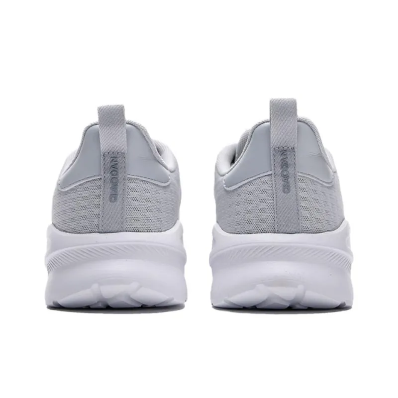 QIAODAN Anti Slip Wear Resistant Low Top Casual Running Shoes Men's Gray Silver-3