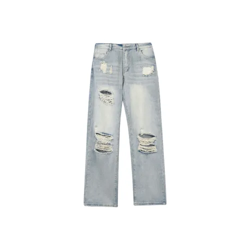 Jeans Cargo Kaki à Taille Blue
