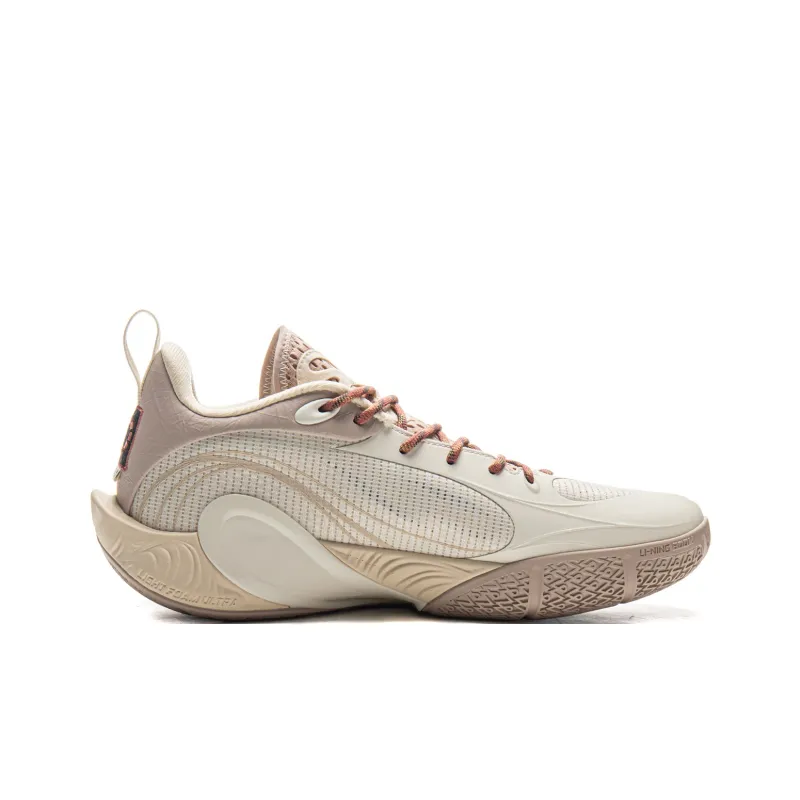 LiNing DLO1 Cushioning, Slip Resistant, Abrasion Resistant, Rebound Grip Low Top Basketball Shoes Men's White Umber-1