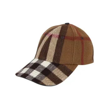Burberry Exaggerated Check Wool Baseball Cap