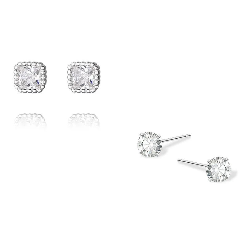 KUMET Sterling Silver Stud Earrings Women's-0