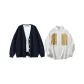 Yellow White Shirt+Navy Blue Sweater
