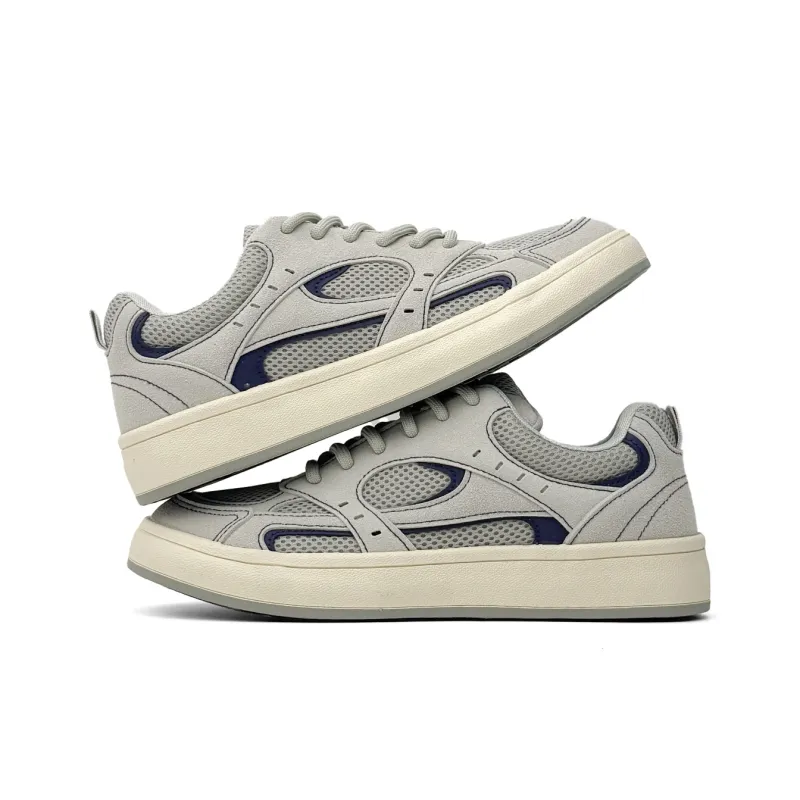 Mengsai Cushioning, Wear Resistant Low Top Skateboard Shoes Men's Gray-4