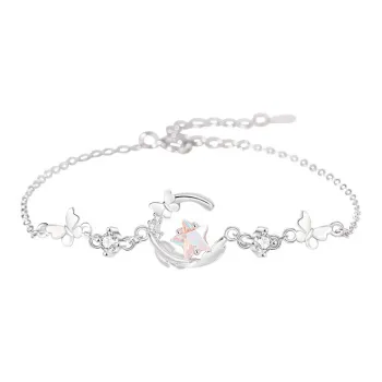 DAWO 925 Sterling Silver Design Mori Style Stars Refreshing Sweet Style Bracelet Women's
