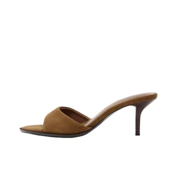 ZARA PU Polyurethane Slip Resistant Slide Slippers Women's Brown