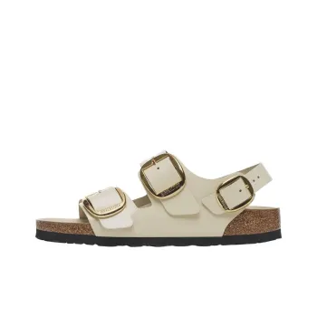 Birkenstock Milano Big Buckle Beach Sandals Women's Ecru Regular Loose Fit
