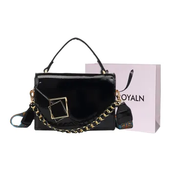 LOUIS ROYALN PU One Shoulder Handbag Women's White/Black/Flesh Pink