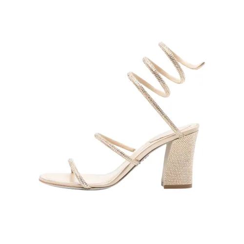 RENE CAOVILLA Cleo One Strap Sandals 8cm Women's Gold
